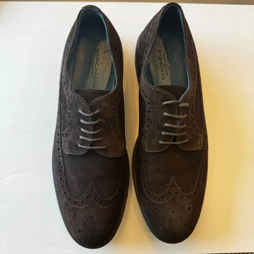 Mark Nason Skechers Men 12-12.5 EU 46 Brown Suede Wingtip‎ Oxford Shoes Classic